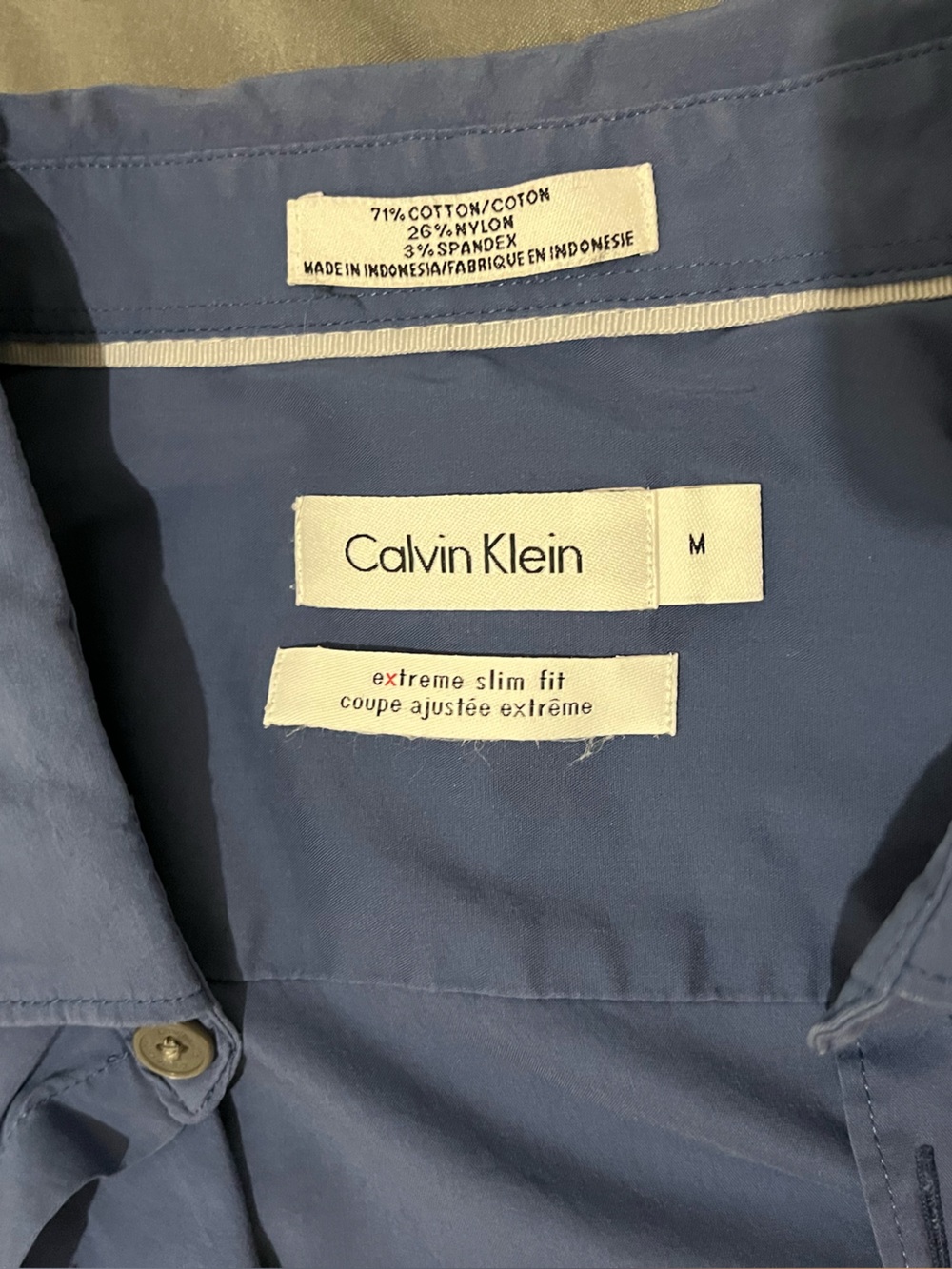 Calvin Klein Men's Extreme Slim Fit Blue Dress Shirt